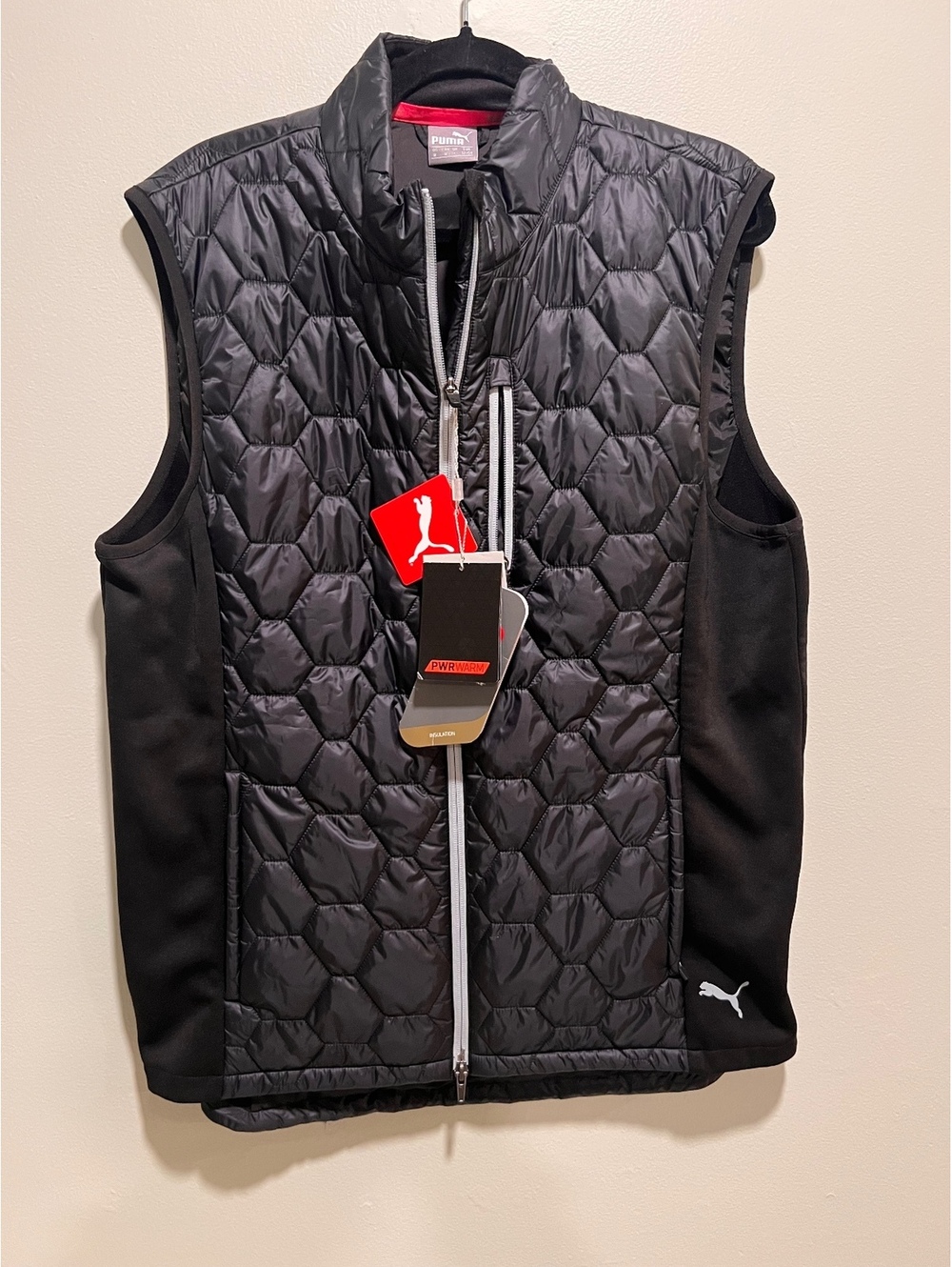 Puma PWRWarm Quilted Black Vest Medium NEW with Tags